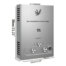 시하오 12L 16L 18L 순간 온수기 욕실 LPG 주방 가스 프로판 가정용 GPM, 24KW 12L