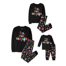 The Children's Place 유니 베이비 크리스마스 파자마 면 블랙 글로우 3세 443979