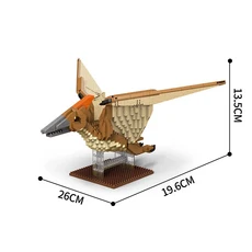 모사사우루스 3D 공룡 월드 마이크로 미니 블록 장난감-DIY 장식 어린이를 위한 교육용 선물 스트레스 해, 01 in bag, 08 Pterosaur Blocks