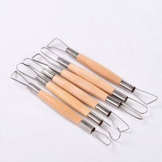 미니 도자기 만들기 회전판 손물레 업그레이드 물레 공예 소형 키트 공방 패키지, K. 양날평활칼 6종세트(하프)