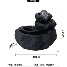 분수대 미니 9xx6cm 화이트 소재 소형 천연가습기 집들이 물소리 식물없음, N. 블랙 중형 식물 미 분무 40x30x35CM