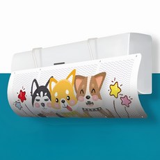 알리오마켓 직풍방지 바람가드 걸이형 윈드바이저 벽걸이 에어컨 바람막이, 1개, 시바 삼형제