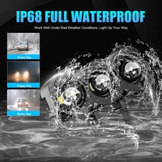 안개등전구 NLpearl 바이크 오토바이 LED 스포트라이트 듀얼 컬러 하이 로우 빔 안개등 지프 트럭 차량 트, 01 1pcs White Yellow, 01 CHINA