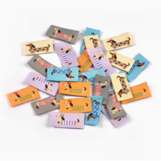 소품 의류용 강아지 패브릭 면 라벨 색상, 10개, 랜덤