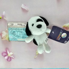 UGKIS 動物造型伸縮扣識別證夾 狗狗小豬貓咪雪納瑞青蛙款 適用護理師醫師學生證件吊飾, 1個, 黑白-小狗, 黑白