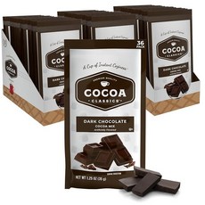 Cocoa Classics 다크 초콜릿 코코아 믹스 달콤하고 매끄럽고 강렬한 다크 초콜릿 맛 핫 또는 아이스 코코아 만들기 글루텐 프리 코셔 유제품 친화적 35.4g(, Dark Chocolate, 35.4g