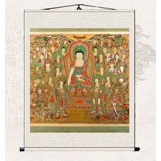 석가모니 불교 족자 아미타불 부처님 보살 그림 액자 탱화 풍수 법당 사찰 화이트 족자 전체 족자 90x65, 전체 족자 80x55