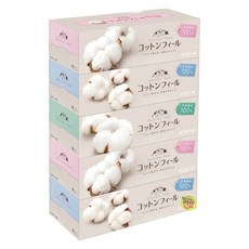 日本製 elleair Cotton Feel 棉感盒裝面紙，150抽x5盒, 1個