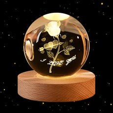 6cm 3D 크리스탈 공 유리 행성 지구 나무 자료 태양계 은하 천문학 생일 선물 홈 데스크탑 장식, 02 RoSe