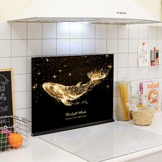 복을 부르는 황금고래 인테리어 탐나 주방아트보드 가스렌지 인덕션 가림막 기름튐방지, 1개