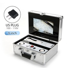 휴대용 헤어 두피 피부 스캐너 9 인치 HD 디스플레이 50X 200X 헤어 돋보기 전문 헤어 및 피부 분석기, 9 inch-UK PLUG