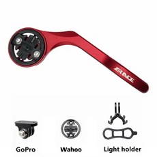 자전거속도계 GPS 속도측정기 ZRACE자전거 컴퓨터 카메라 마운트 홀더iPORT Garmin Bryton Wahoo 용 자전거 전면, 06 Red for Wahoo, 1개
