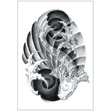 鯉魚紋身貼紙 B1系列 T05B 防水刺青貼紙 半甲 T05, 1個, B1如魚得水510