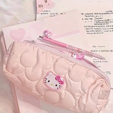 주문폭발 두두티티 큐티 핑크 고양이 심플 캐릭터 쿠션필통 펜파우치 천필통