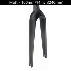 자전거 포크 카본 22인치 18 프론트 20 BMX 파이버 16 MTB 14 접이식 로드, Matte 14 inch 100mm