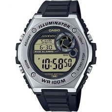Casio 카시오 MWD100H 시리즈 | 남성용 디지털 워치 1/100 SEC Stopwatch Countdown Timer LED Light 100 Meter Water R