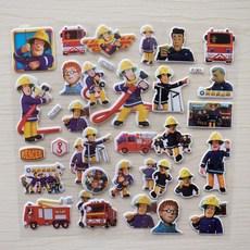 特價熱賣 消防員山姆兒童小貼畫貼貼紙幼兒卡通獎勵帖紙粘貼泡泡貼益智, 山姆貼紙6張