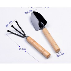 木柄鏟子 園藝工具 苔蘚微景觀 必備工具 隨草憶境, 1個, 一組2款入（爪子+大鏟子，★促銷★）