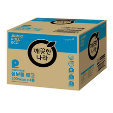 깨끗한나라 2겹 에코 점보롤 300m 4롤 1개, 1개입