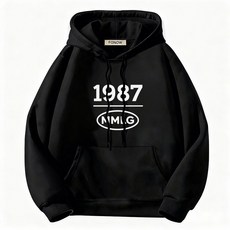 FONOW 후드티 1987 오버핏 남녀공용 로고 봄가을 레터링 봄가을