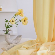 [메종텍스타일] 링클 주름 쉬폰 커튼 아일렛형 4color