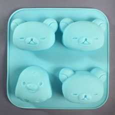 B급 실리콘 몰드 틀 - 곰돌이 병아리 4구, 1개