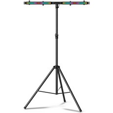 DJ 조명 스탠드 4195인치 내구성 강한 1개 휴대용 파 캐스트 삼각대 무대 높이 조절 가능 T자 막대 바 연회 파티에 적합, 1 Pack Square T Bar with light