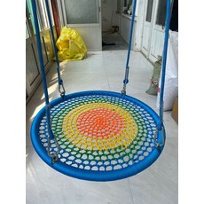 라탄 스윙 체어 야외 휴식 의자 안락 발코니 그네의자, 진분홍 80cm
