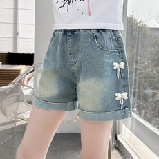 알리팡 여아 청반바지 데님 나비장식 캐쥬얼 데일리