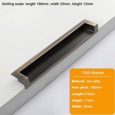 JUIDINTO 96 192mm 매립형 검정색 캐비닛 서랍 가구 아연 주방 사각형 찬장 합금 당겨 손잡이, QINGGT7530160