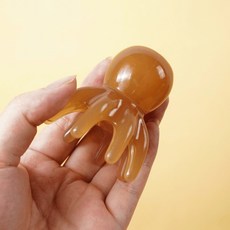 핸셀 목 어깨 승모근 림프 순환 문어 괄사 머리 지압 마사지기, 문어괄사 오렌지 S, 1개