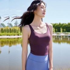 QUEEN YOGA新款背心普拉提訓練瑜伽運動健身背心（固定一體杯）