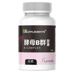 UrSUPPLEMENTS 酵母B群膠囊 全素，天然酵母來源，全素配方，小分子好吞嚥，增強體力，促進代謝, 1個, 60顆
