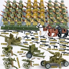 2차세계대전 미니피규어 세트 호환 블럭 중국 미군 독일군 프랑스군 병사 군용블록 퍼즐 조립, 자원봉사자 VS 미군/36명