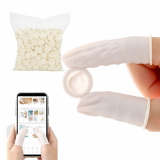 라텍스 손가락골무 100매 엄지 검지 손 보호 위생 손가락 장갑 커버 사무용, 1개, 상세페이지 참조