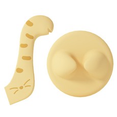 多功能寵物罐頭開罐勺保鮮蓋套裝 可愛貓掌造型 食品級矽膠材質 適用多種尺寸罐頭, 黃色, 1套