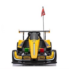 어린이 고카트 전동 휠 차 카트 라이더 루지 레이싱, 전기 구동, 드리프트 가능 옐로우 - 24V, 1개