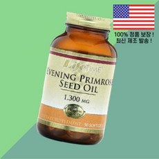 라이프타임 비타민 달맞이꽃 종자유 1300mg 50 소프트젤 캡슐 LifeTime Vitamins Evening Primrose Seed Oil Softgels, 1