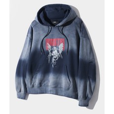 [디미트리블랙] 아트웍 페이드 워싱 후드 티셔츠_피그먼트 네이비