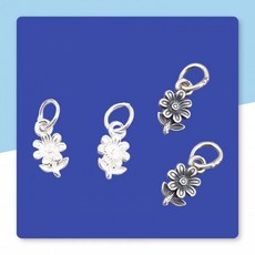 비즈톡 [SVP-26-10]순은펜던트 실버925 꽃한송이 고리형 6x10mm+O링 꽃펜던트