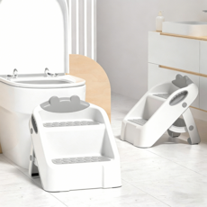 접이식 2단 유아 디딤대, 1개, 하양