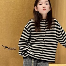 Borahan Kids 女童針織外套 條紋開衫
