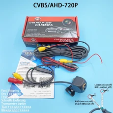 자동차 후방 카메라 CVBS/AHD-720P(1280x720) 25fps 12V 황금 물고기 눈 반전 주차 보조 장치, 04 1pcs CVBS-AHD720P H, 01 빠른  Mainland, 01 12V용