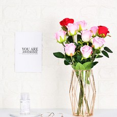 꽃병 인테리어 투명 고급 화병 소형 샴페인골드, 상세페이지 참조