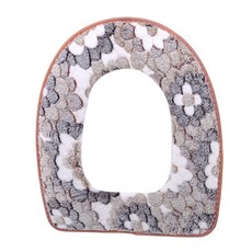 화장실 커버 플러시 시트 방수 다기능 링 세탁 가능 욕실 매트 랜덤 컬러 쿠션 뒷면 장식용, 1)Brown Flower