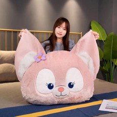 網紅卡通狐貍玲娜貝兒抱枕暖手捂靠墊可愛毛絨公仔玩偶圣誕節禮物 抱枕 靠枕 造型抱枕 靠背枕 可愛抱枕, 大號抱枕70*80公分