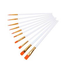 생활의지혜 미술 수채화 붓 혼합 10종 세트, 1세트, 화이트