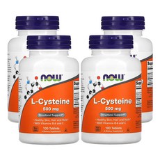Now Foods L-Cysteine 500mg, 100정, 4개