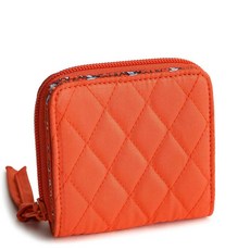 Vera Bradley 여성용 소형 지퍼 지갑 면 개버딘 코이 오렌지 단일 사이즈