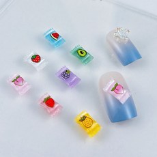 캔디 3개입 네일파츠 5x10mm 젤네일아트재료, 캔디 네일파츠/ 3개입, 딸기/ 5x10mm (807)
